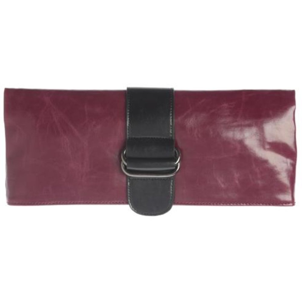 Harper Vegan Leather Clutch Bag - Berry